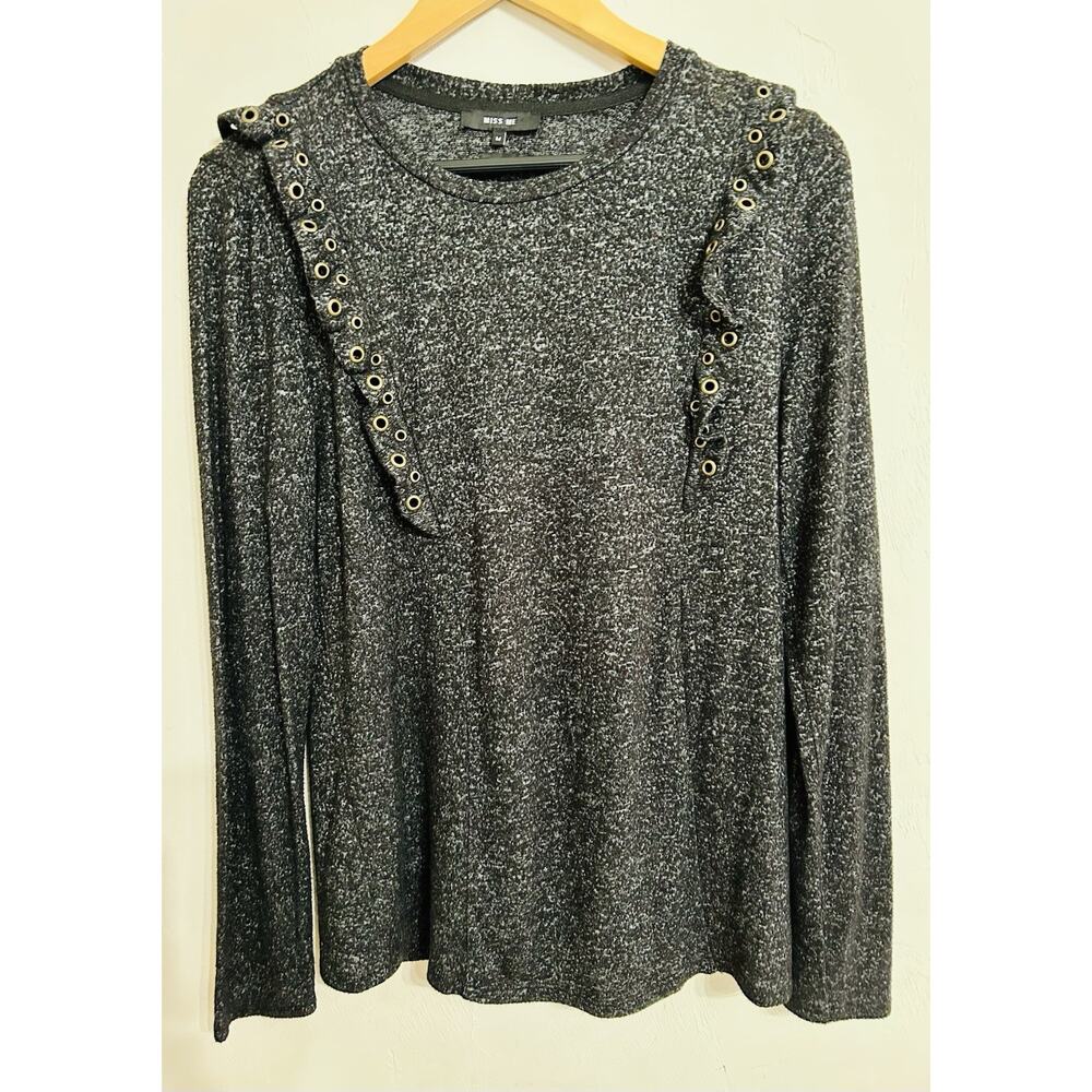 Miss Me Sweater Buckle Ruffles Size Medium